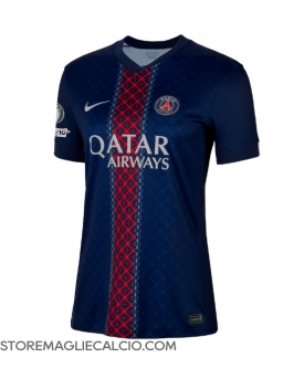 Paris Saint-Germain Maglia Gara Casa Repliche 2025-26 Donna Maniche Corte